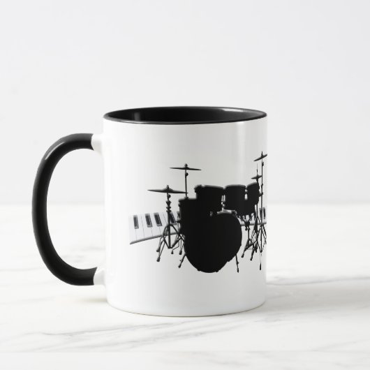 Drum set en pianotoetsenbord mok (Links)