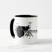 Drum set en pianotoetsenbord mok (Voorkant links)