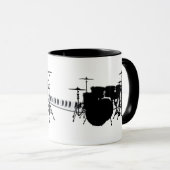 Drum set en pianotoetsenbord mok (Voorkant rechts)