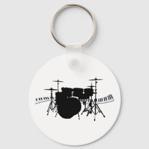 Drum set en pianotoetsenbord sleutelhanger