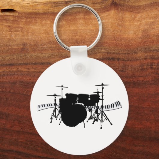 Drum set en pianotoetsenbord sleutelhanger (Voorkant)