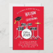 Drum Set Graduation Party Invitation Kaart (Voorkant)