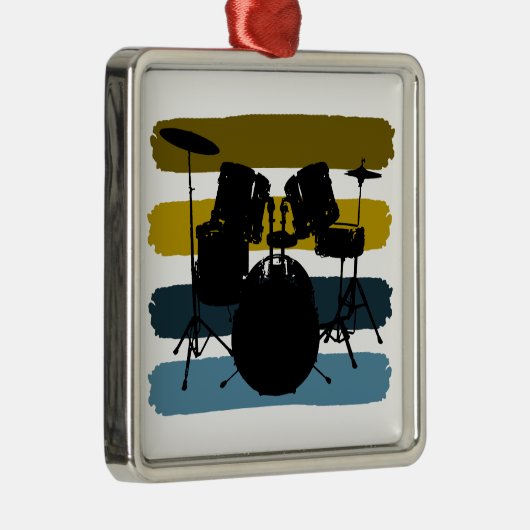 Drum set-kerstversiering metalen ornament (Rechts)