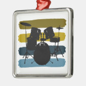 Drum set-kerstversiering metalen ornament (Links)