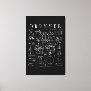Drum Set Kit  Patent Drummer Tekening Afdrukken