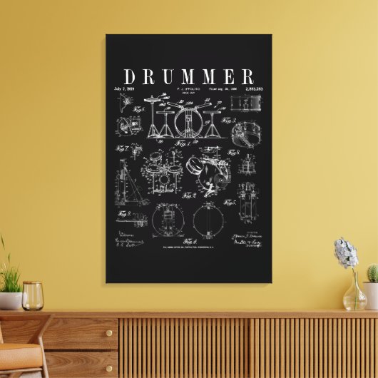 Drum Set Kit  Patent Drummer Tekening Afdrukken (Insitu (Woonkamer))