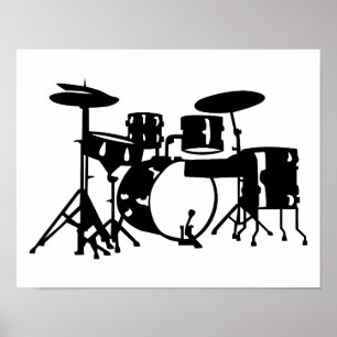 Drum set klopping poster