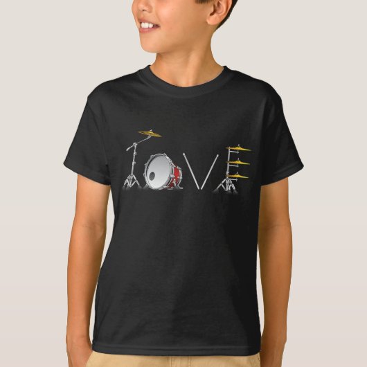 drum set love beat drums musiband gifts a drumm t-shirt (Voorkant)