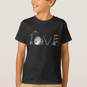 drum set love beat drums muziekband cadeaus een dr t-shirt