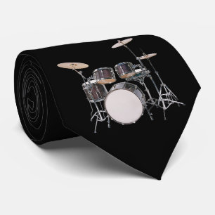 Drum Set met Cymbals Necktie Stropdas