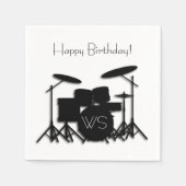 Drum Set Monogram Birthday Servet (Voorkant)