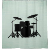 Drum Set Music Design Green Shower Curtain Douchegordijn (Voorkant)