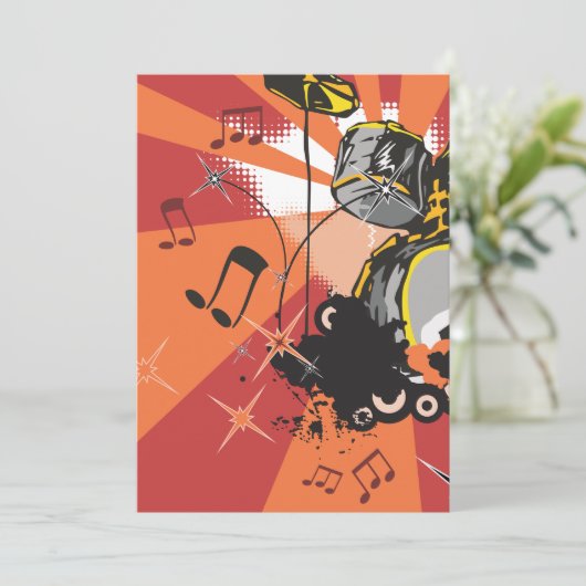 Drum Set Music Kaart (Staand voorkant)