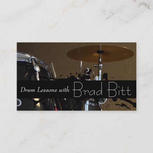 Drum Set Music-leraar Visitekaartje (Voorkant)