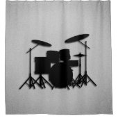 Drum Set muziek Design Gray Showgordijn Douchegordijn (Voorkant)