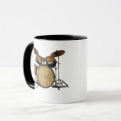 Drum Set Muziek Drummer-Muziekinstrument Mok (Voorkant links)