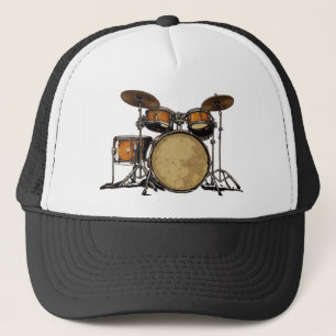  Drum Set Muziek Drummer-Muziekinstrument Trucker Pet