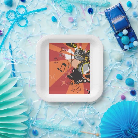 Drum Set Muziek Papieren Bordje (Feest)