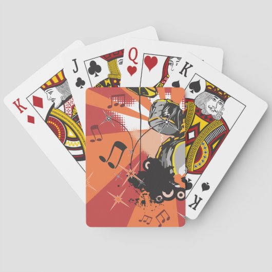 Drum Set Muziek Pokerkaarten (Achterkant)