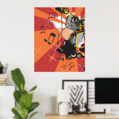 Drum Set Muziek Poster (Thuiskantoor)