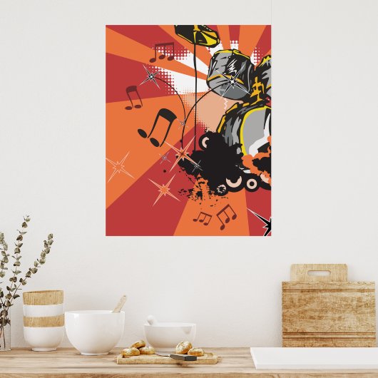 Drum Set Muziek Poster (Keuken)