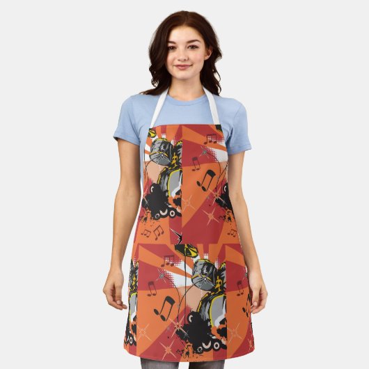 Drum Set Muziek Schort (Gedragen)