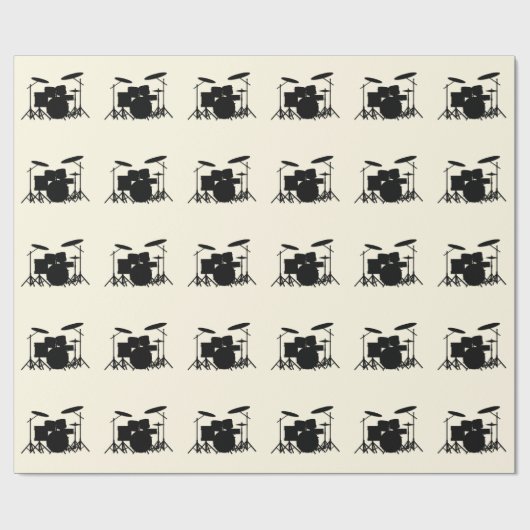 Drum Set Muziekontwerp Cadeaupapier (Vlak)