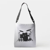 Drum Set Muziekontwerp Crossbody Tas (Achterkant)