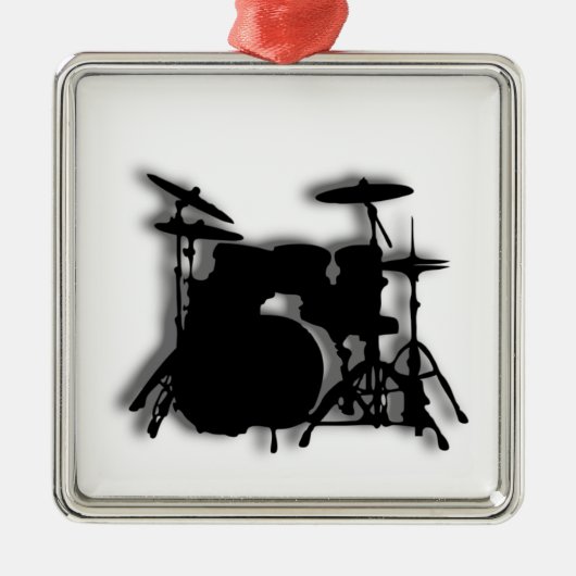 Drum Set Muziekontwerp Metalen Ornament (Voorkant)