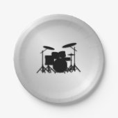 Drum Set Muziekontwerp Papieren Bordje (Voorkant)