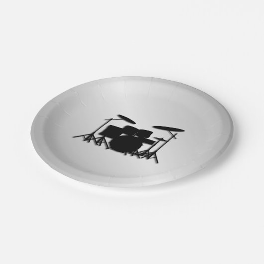 Drum Set Muziekontwerp Papieren Bordje (Gekanteld)