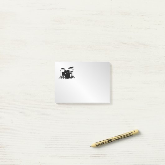Drum Set Muziekontwerp Post-it® Notes (Op bureau)