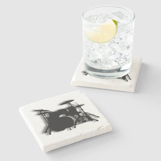 Drum Set Muziekontwerp Stenen Onderzetter (Zijkant)