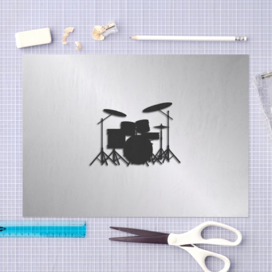 Drum Set Muziekontwerp Tissuepapier (Craft)