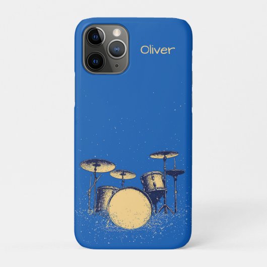 Drum Set on Blue Case-Mate iPhone Case (Achterkant)