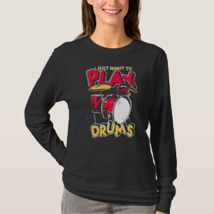 Drum Set percussie muziek drummer drums T-shirt