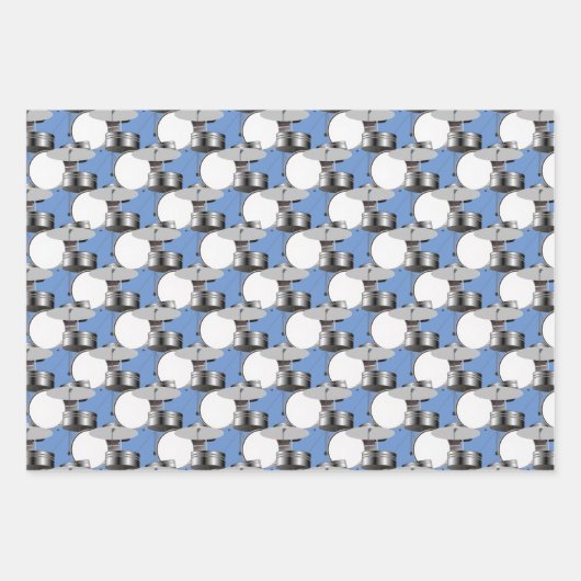 Drum Set percussie muzikaal ontwerp Inpakpapier Vel (Voorkant 3)