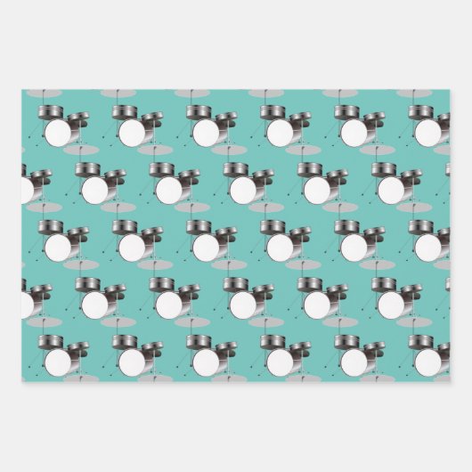 Drum Set percussie muzikaal ontwerp Inpakpapier Vel (Voorkant 2)