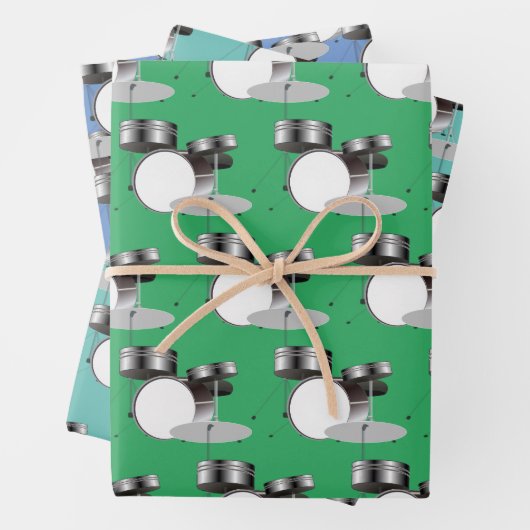 Drum Set percussie muzikaal ontwerp Inpakpapier Vel (In situ)