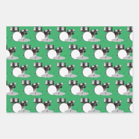 Drum Set percussie muzikaal ontwerp Inpakpapier Vel (Voorkant)