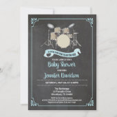 Drum set rockster baby shower-uitnodiging kaart (Voorkant)