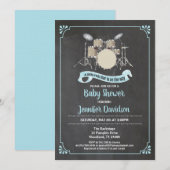 Drum set rockster baby shower-uitnodiging kaart (Voorkant / Achterkant)