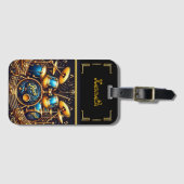 Drum set van blauw en goud bagagelabel (Voorkant (horizontaal))