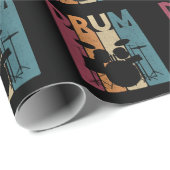 Drum Set Vintage Rock Music Retro Drummer Cadeaupapier (Rol Hoek)