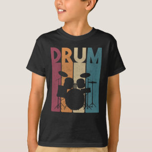 Drum Set Vintage Rock Music Retro Drummer T-shirt