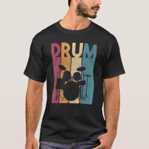 Drum Set Vintage Rock Music Retro Drummer T-shirt