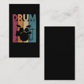 Drum Set Vintage Rock Music Retro Drummer Visitekaartje (Voorkant / Achterkant)