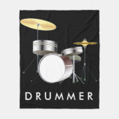 Drum Set vlinderbank Fleece Deken (Voorkant)