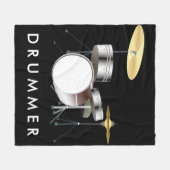 Drum Set vlinderbank Fleece Deken (Voorkant (Horizontaal))