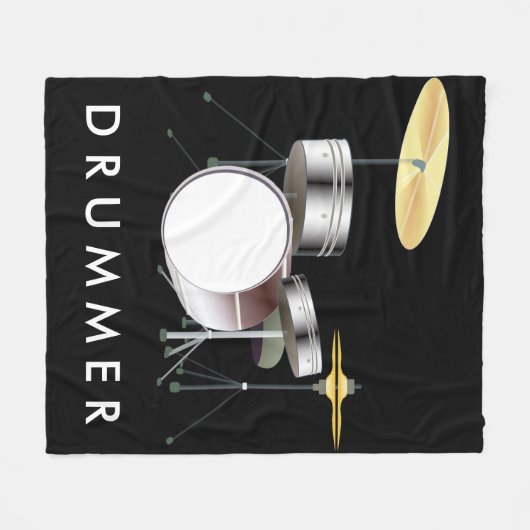 Drum Set vlinderbank Fleece Deken (Voorkant (Horizontaal))